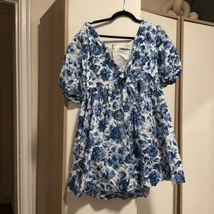 abercrombie floral baby doll dress large